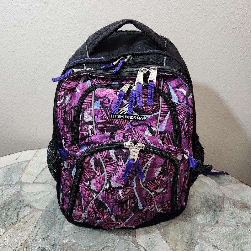 High Sierra Purple / Black Backpack / Suspension Strap System / School Bag