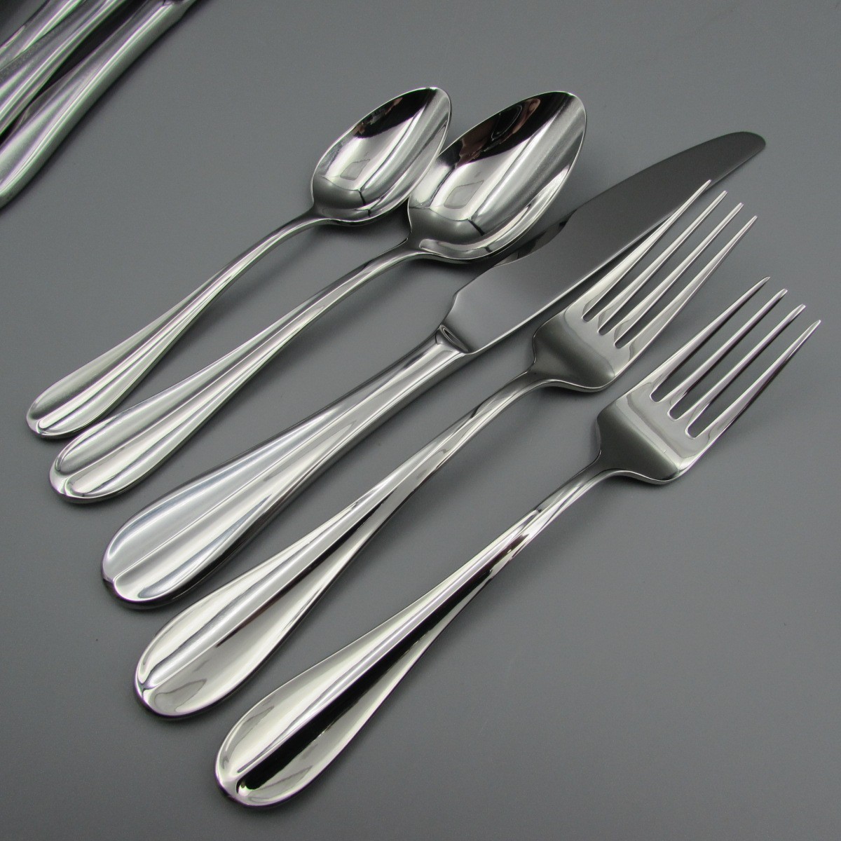 Fitz & Floyd Stainless NEVAEH GRAND Service for Four / 20 Piece Set - New gallery