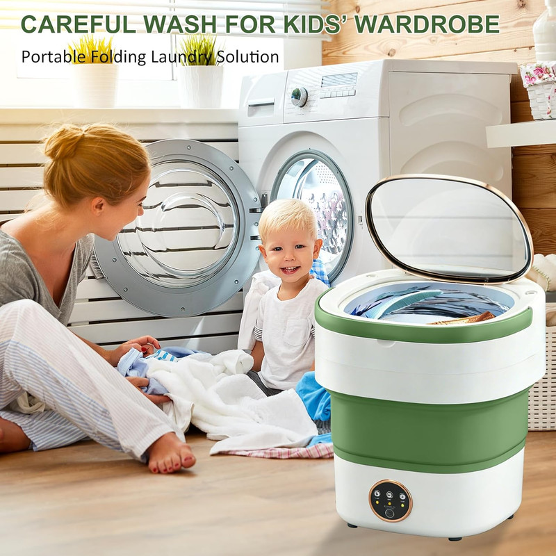 Portable Washing Machine 20L —Small Foldable Washer with Spin Basket, 3 Mode Dee gallery