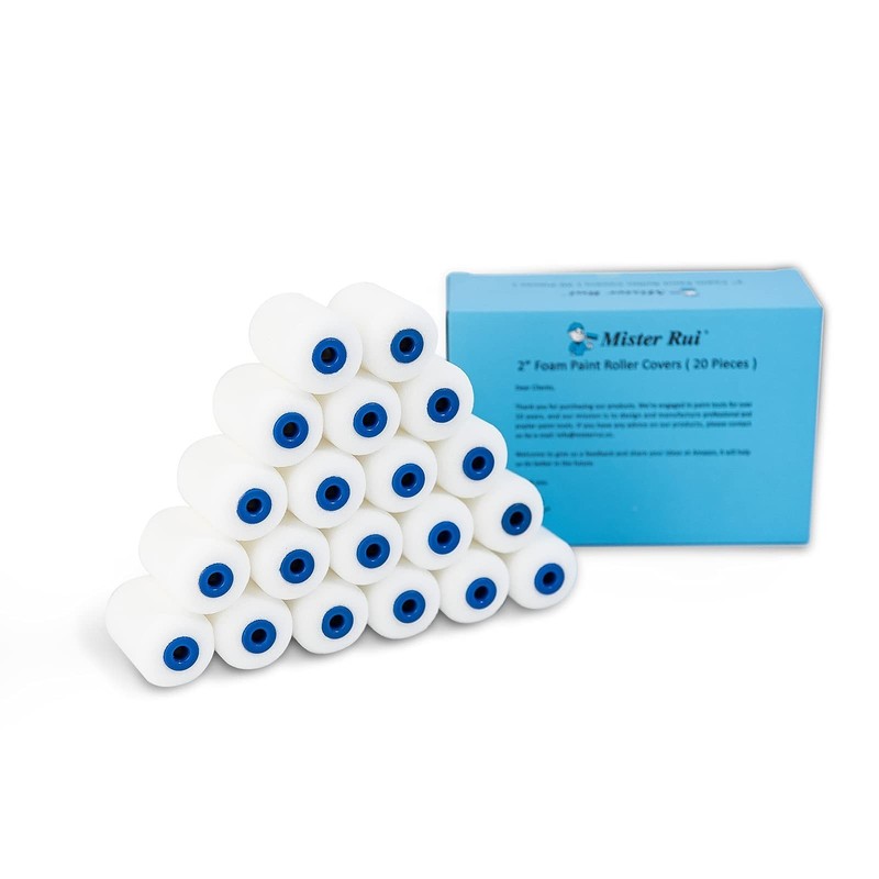 Mini Foam Paint Roller Refills - 2 Inch High Density Sponge Rollers, Pack of 20, gallery