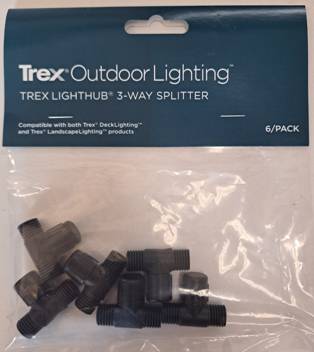 TREX OUTDOOR LIGHTING LIGHTHUB 3 - WAY SPLITTER 6 - PACK DL3SPLIT6PK gallery