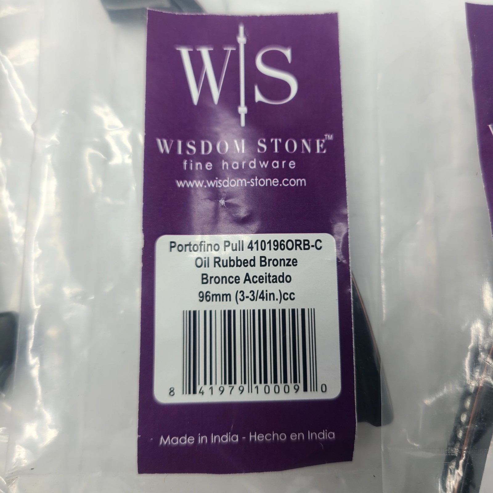 Wisdom Stone Portofino Pull Oil Rubbed Bronze Rhinestone Hardware 96mm 3-3/4in gallery
