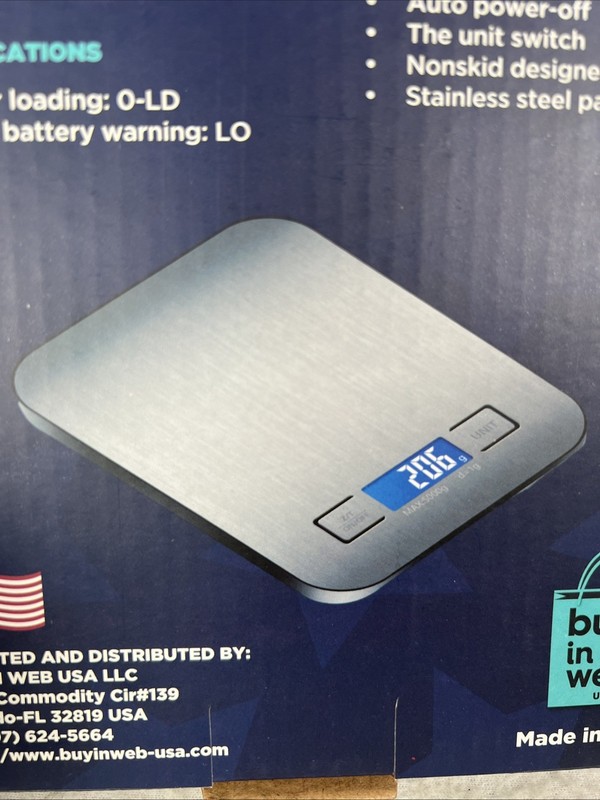 Electronic Kitchen Scale Digital 11-lbs 5kg Stainless Steel Panel Buy In Web NIB gallery