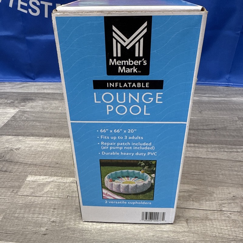 Member's Mark Inflatable Lounge Pool with Cup Holders, Rainbow gallery