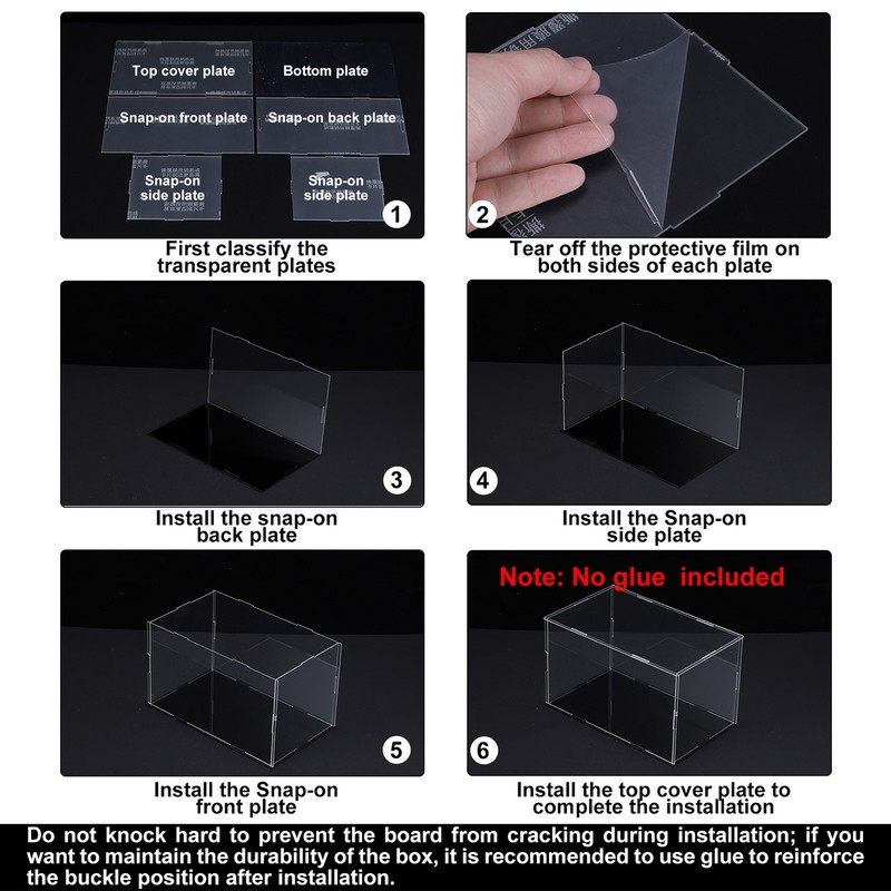 Display Case Box Acrylic Box Transparent Showcase 36x11x16cm for Collectibles gallery
