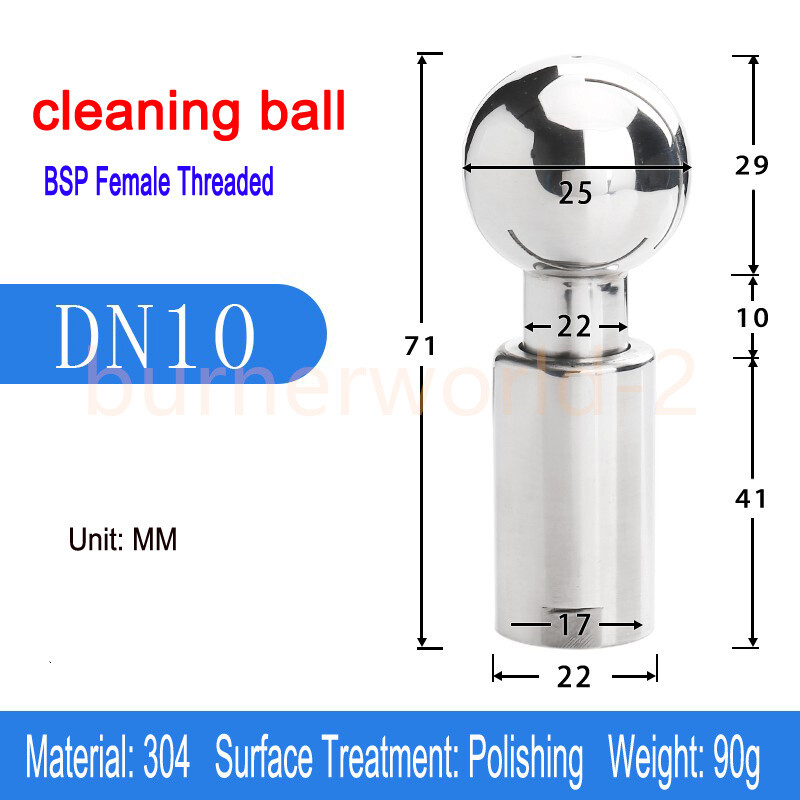 1/2" 3/4"1" 2" Rotating Tank Washing Nozzle CIP Rotary Spray Ball Cleaning Head gallery