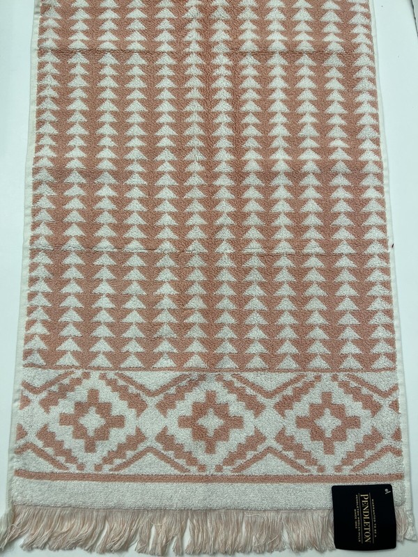 Pendleton Towel Set 2 Bath 2 Hand 2 Finger Tip Dusty Pink Sundown 100%Cotton NWT gallery