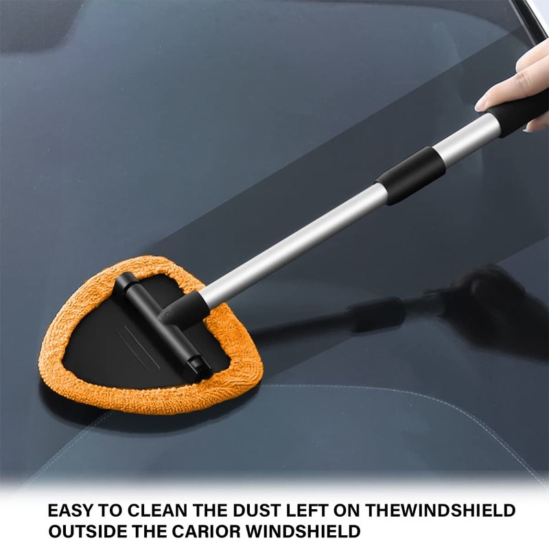 Windshield Cleaning Tool, Car Window Cleaner with 4 Washable Reusable Microfi... gallery
