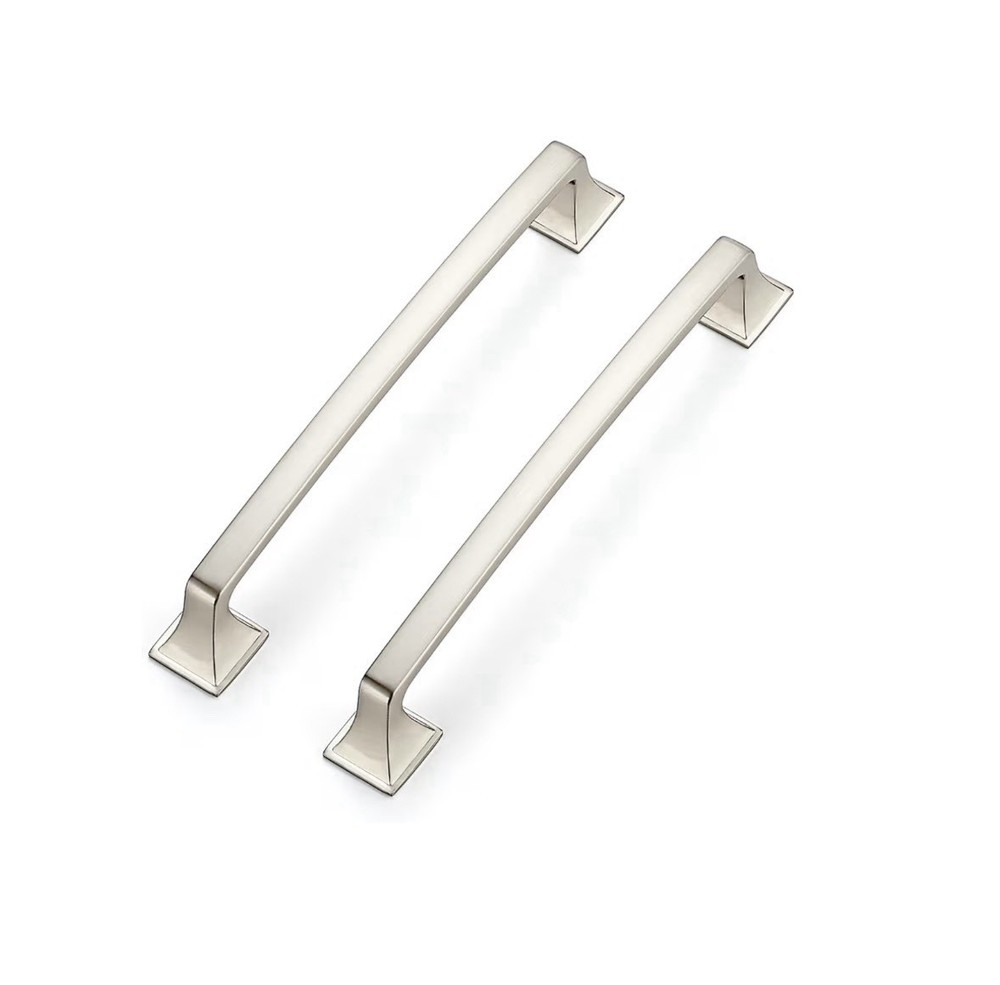 25 Pack Solid 6-1/4" Square Foot Cabinet Arch Pull Handles Brushed Nickel
