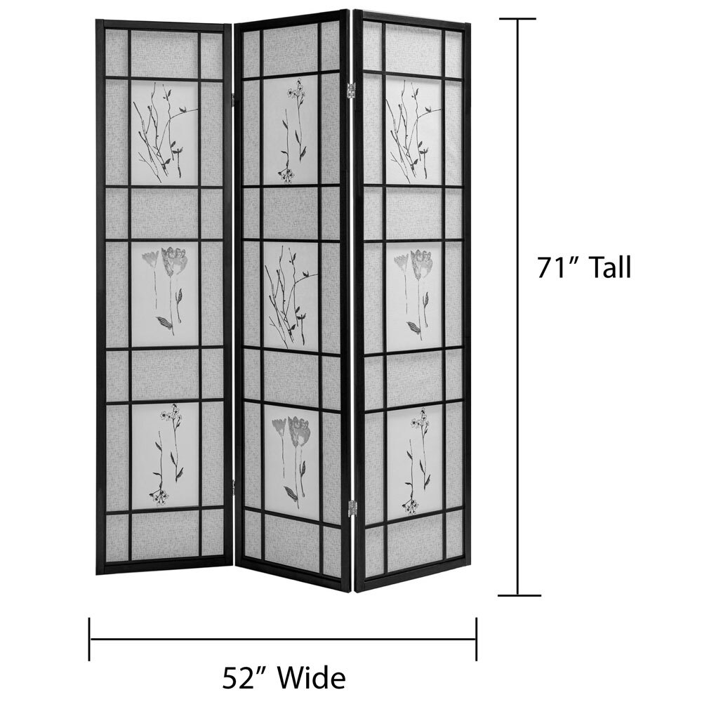 3 or 4 Panel Room Divider Privacy Screen Panel Floral Botanical Print NEW gallery