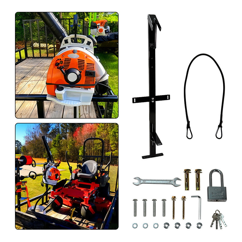 New Universal Open Landscape Trailer Blower Rack Holder With Lockable Feature gallery