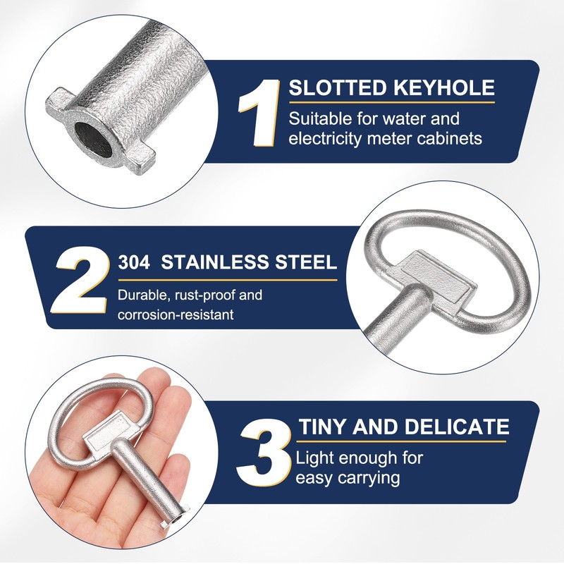 0.55" Hole Socket Spanner Key 2.76" l Utility Keys Silver gallery