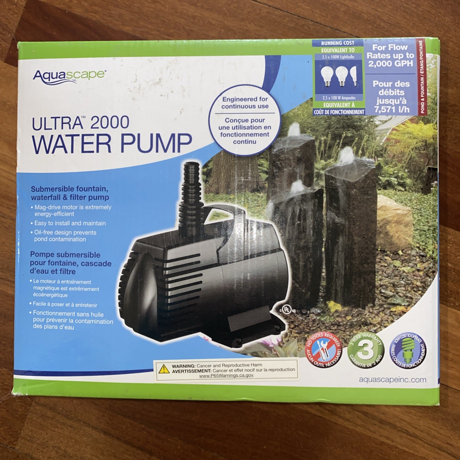 AQUASCAPE ULTRA PUMP 2000 GPH 91010 POND WATER GARDEN FOUNTAIN PUMP gallery