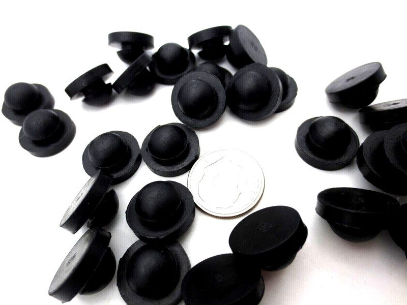 1/4" Grommet Bumper Rubber Stem Pad Push In 1/4" Hole 1/8" Panel, 9/16" OD Pad gallery