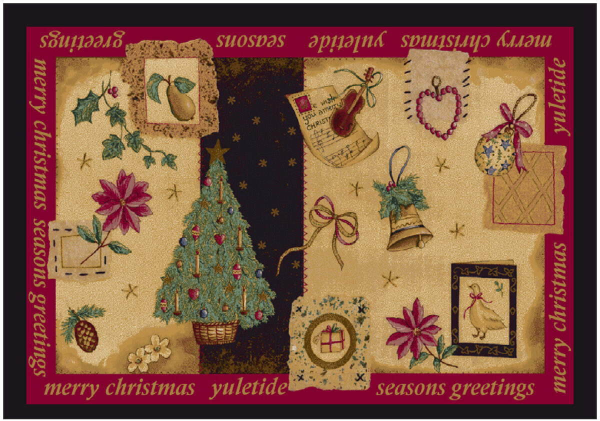 4x6 Milliken Yuletide Nostalgic Bordered Christmas Area Rug - Approx 3'10"x5'4" gallery