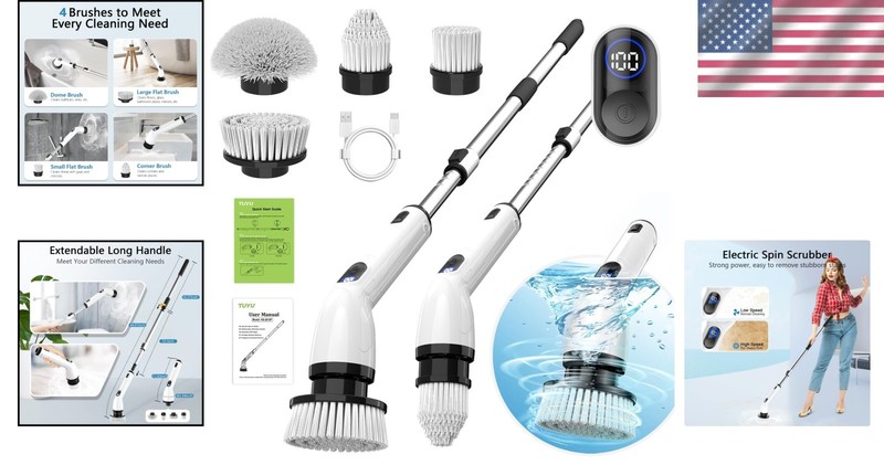 Electric Spin Scrubber with 4 Replaceable Heads gallery