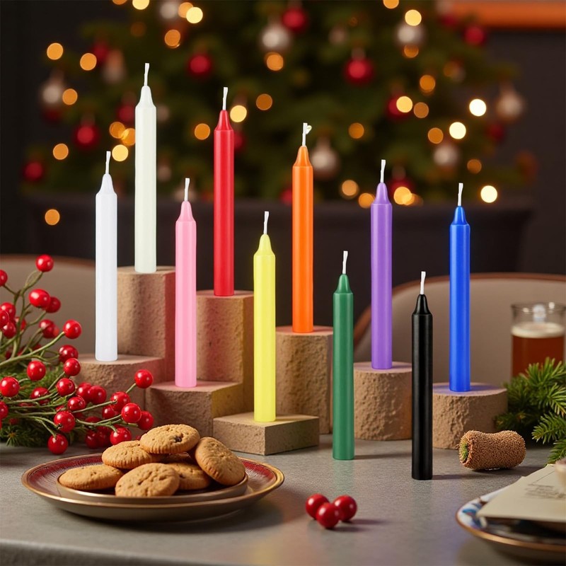 Bulk 40 Pack 4-Inch Colored Mini Taper Candles for Rituals and Spells gallery