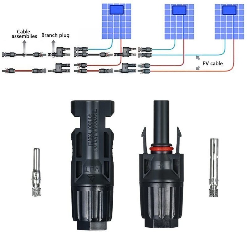 5 Pairs Solar Panel Cable Wire Connectors Adapter Male Female Kit Waterproof 30A gallery