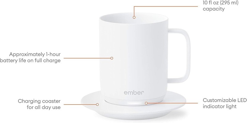 Ember Temperature Control 10oz Smart Mug 1hr Battery Life White App Control gallery