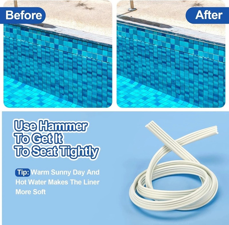 60 ft Swimming Pool Liner Lock Roll Pool Bead Lock White Pool Liner Bead Wedge gallery