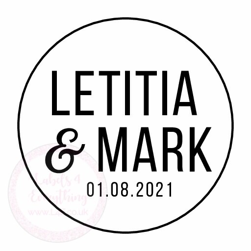Personalised Modern Minimalist Wedding Stickers Any Name Any Date Custom Favours gallery
