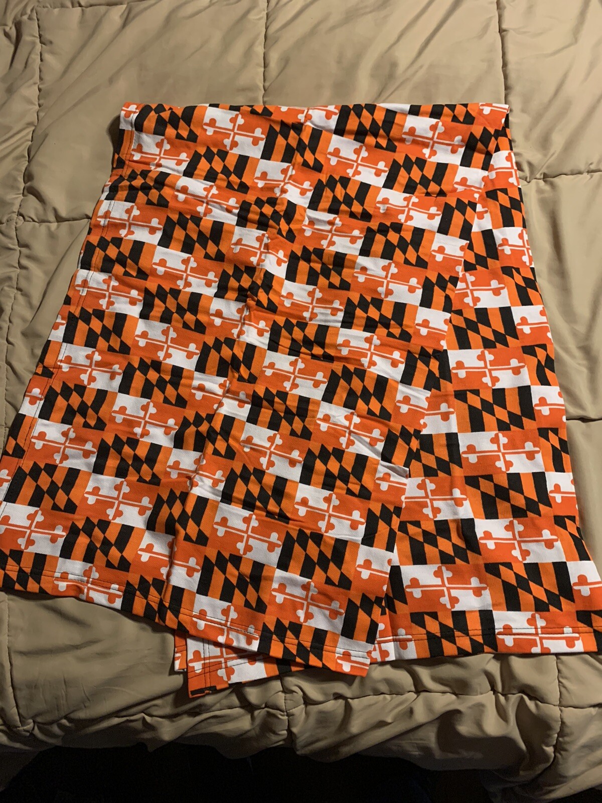 Throw Blanket Maryland Flag In Orange & Black Baltimore Orioles Colors 40 x 60in gallery