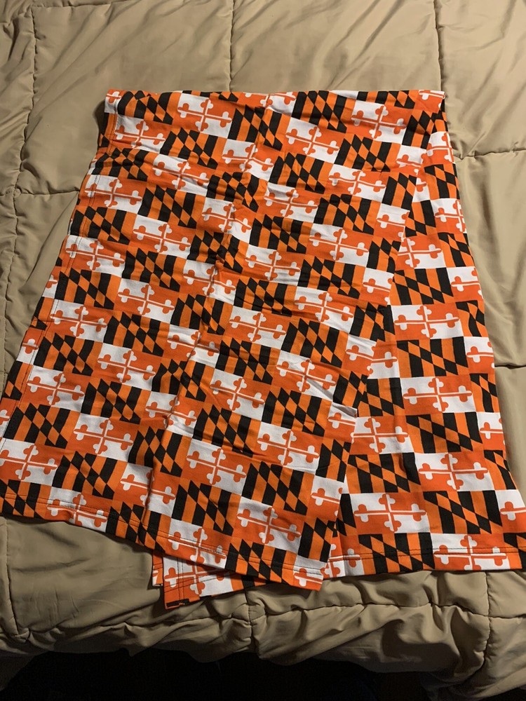 Throw Blanket Maryland Flag In Orange & Black Baltimore Orioles Colors 40 x 60in