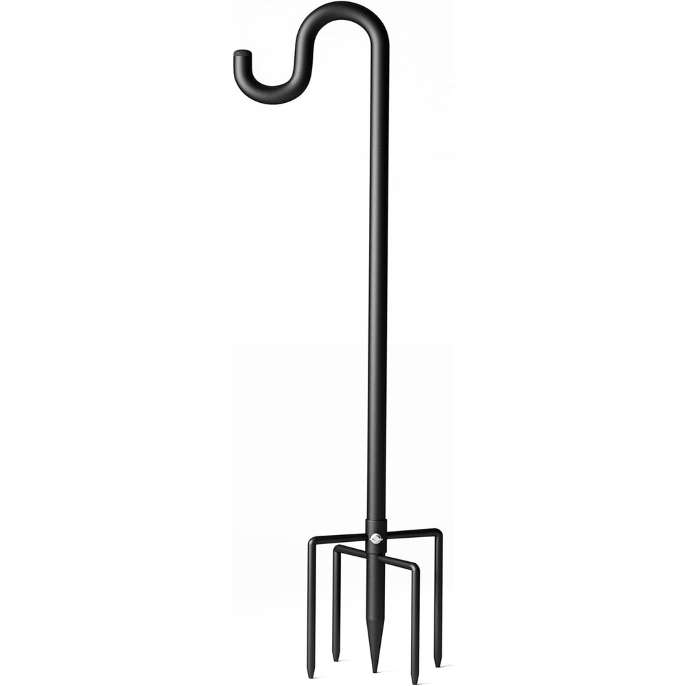 46" Shepherds Hooks for Outdoor Bird Feeder Pole With 5 Prong Base Adjustable