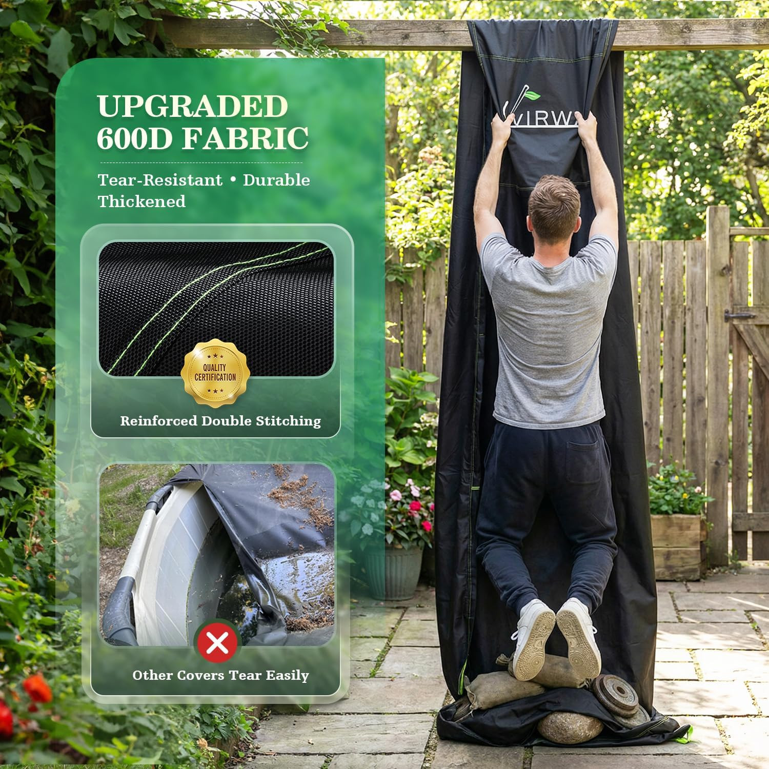 600D Upgraded 15Ft Pool Covers for above Ground Pools, Solar Pool Cover with Win gallery