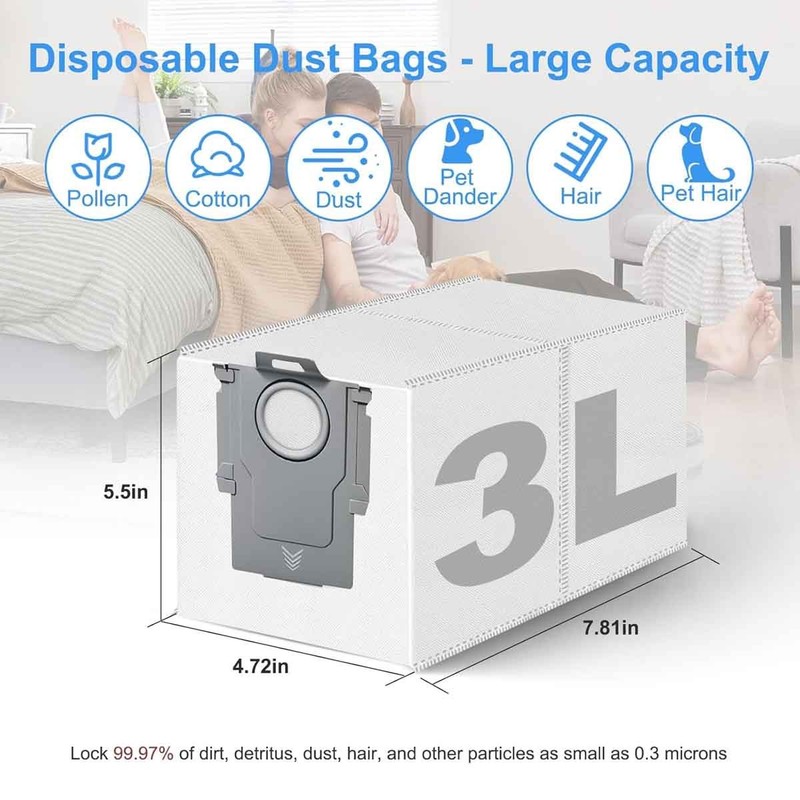 20 Pack Dust Bag Replace for Roborock Qrevo Master/Qrevo Plus Vacuum Cleaner gallery