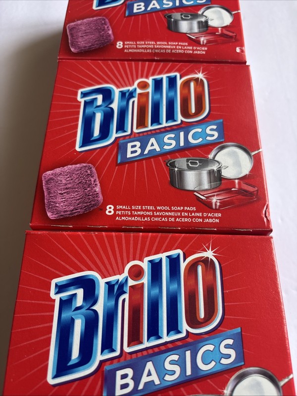 Three Boxes Brillo Basics Steel Wool Soap Pads, Small Size (Total 24 Count ) gallery