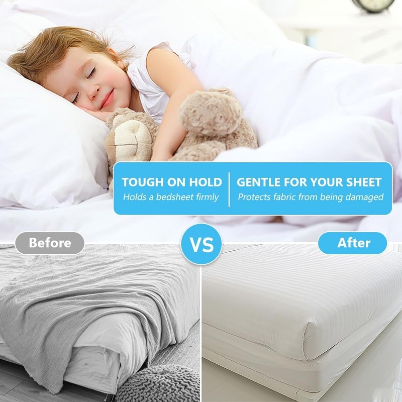 Bed Sheet Fasteners Adjustable Elastic Sheet Holder Clips Set gallery