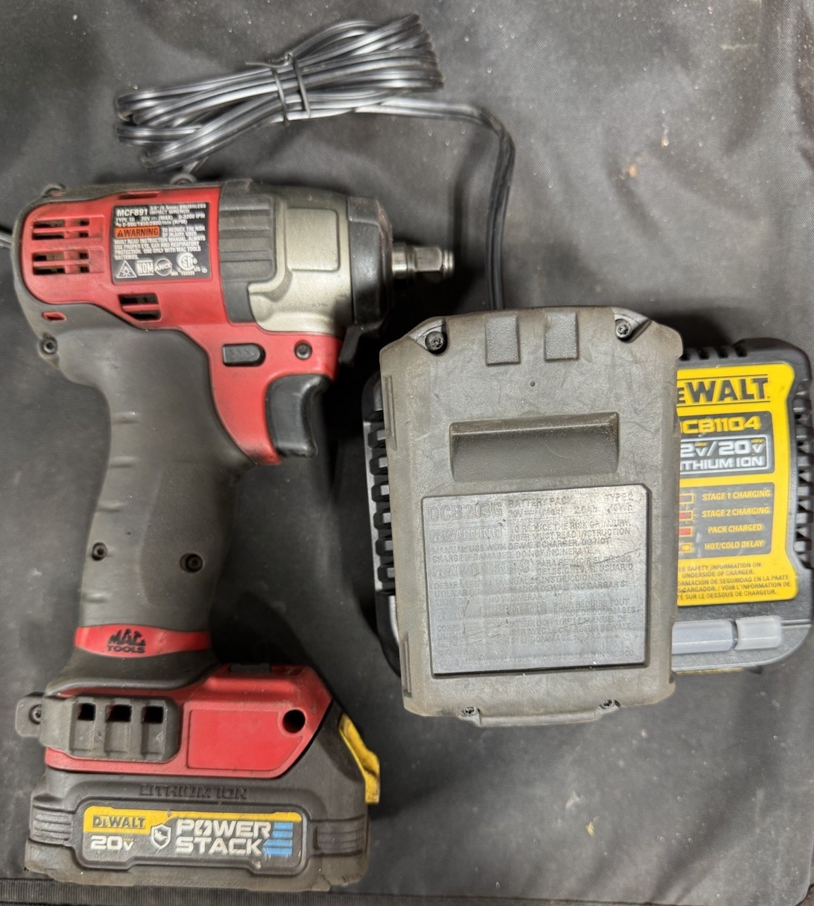 Mac Tools MCF891 3/8" Brushless Impact Wrench With Dewalt Battery's & Charger gallery