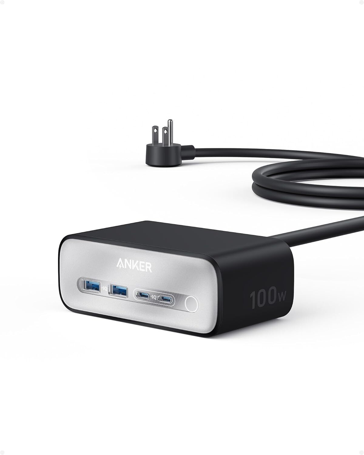 Anker 321 Power Strip Flat Plug w/ 3 Outlets Dual USB & USB-C Charging Ports 5ft gallery
