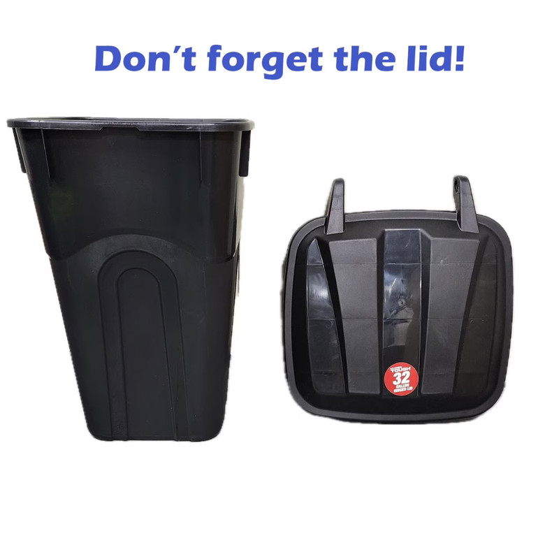 2 Pack Hyper Tough 32 Gallon Wheeled Trash Can, Heavy Duty Garbage Bin with Lid gallery