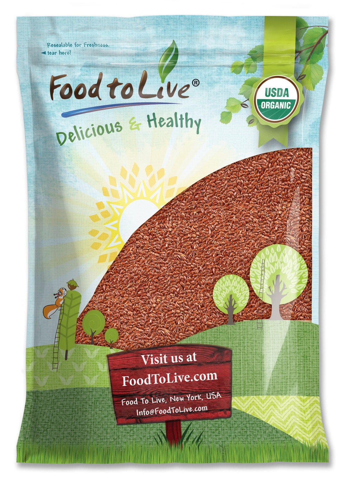 Organic Brown Flax Seeds — Whole, Non-GMO, Kosher, Raw, Dried, Bulk gallery