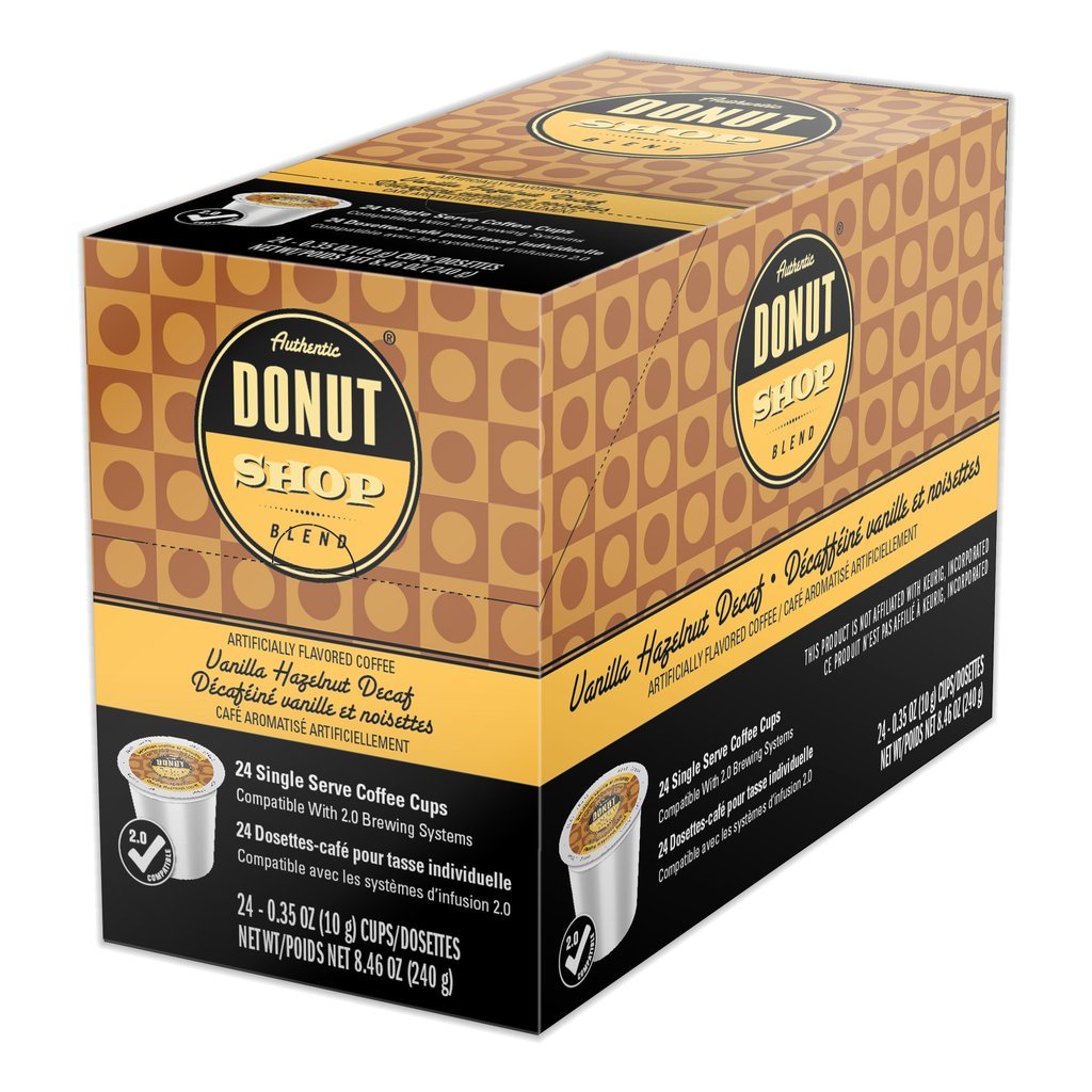 Authentic Donut Shop DECAF Vanilla Hazelnut Coffee 24 to 120 Kcup Pick Any Size gallery