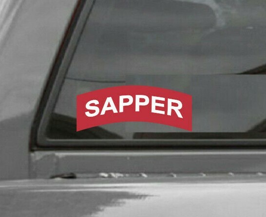 SAPPER Tab Vinyl Window Decal/Sticker RED/WHITE gallery