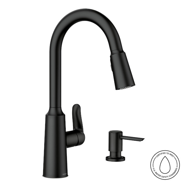 Moen 87028BL Edwyn One-Handle High Arc Pulldown Kitchen Faucet - Matte Black gallery
