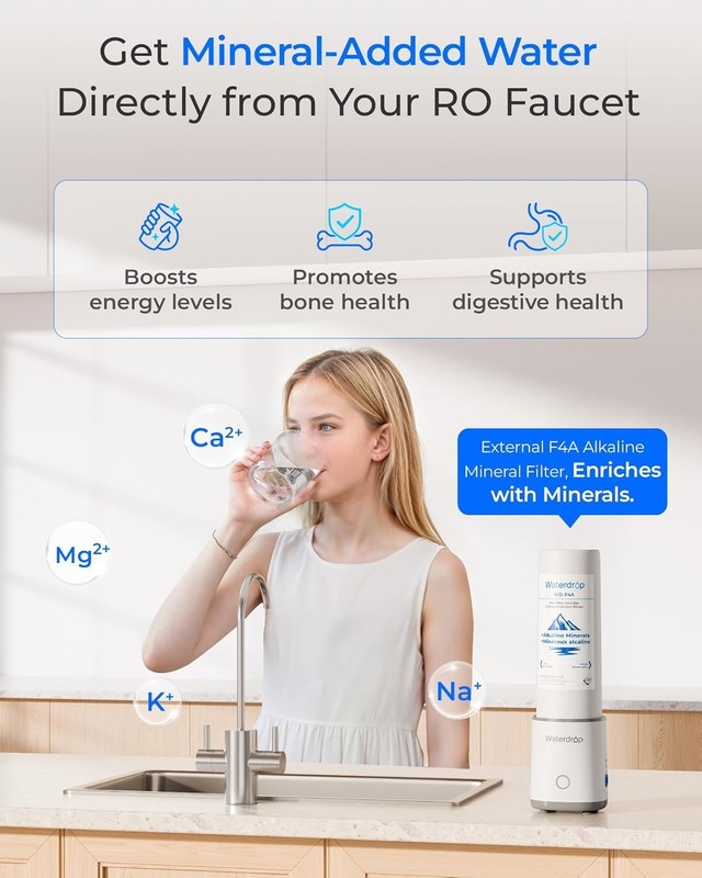 Waterdrop X12-Plus Dual Flow Reverse Osmosis Water Filter, Alkaline Mineral pH+ gallery