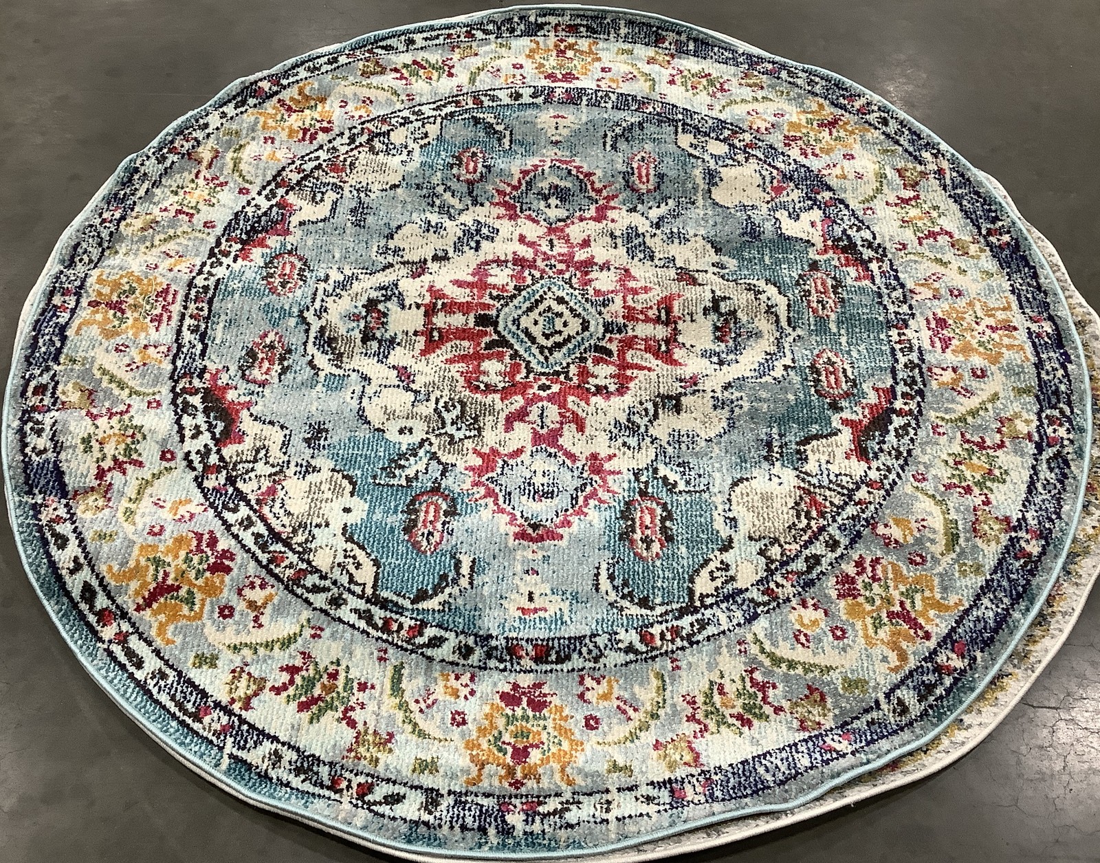 LT BLUE / FUCHSIA 5'-0" x 5'-0" Damaged Rug, Reduced Price 1172685362 MNC243J-5R gallery