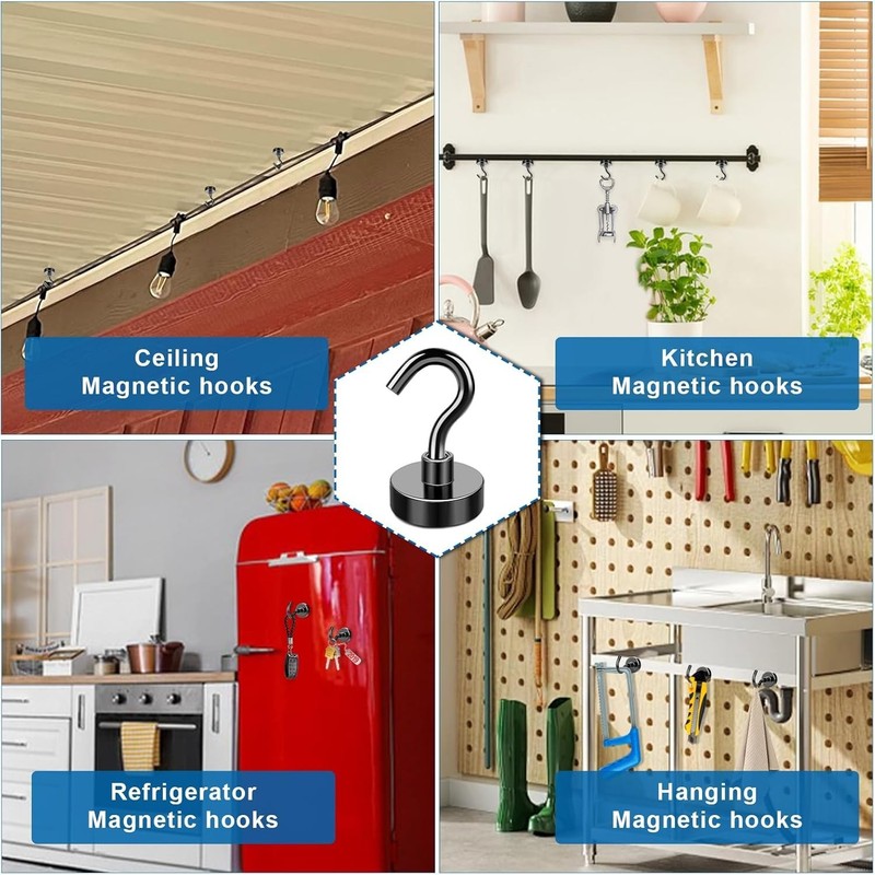 Magnetic Hooks, 12 Pack 30lbs+ Magnet Hook 2025 Cruise Cabin Ship Essentials ... gallery
