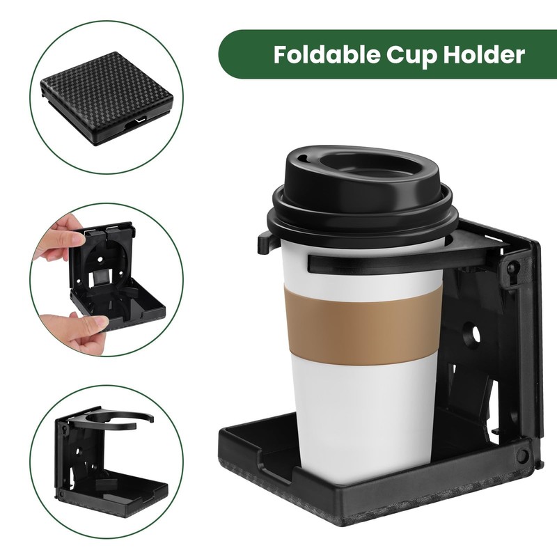 2 Pack Adjustable Folding Cup Holder Car Wall Mount Drink Bottle Holder Screw gallery