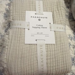 Parachute Cotton Napping Throw Parchment Cream Ivory New