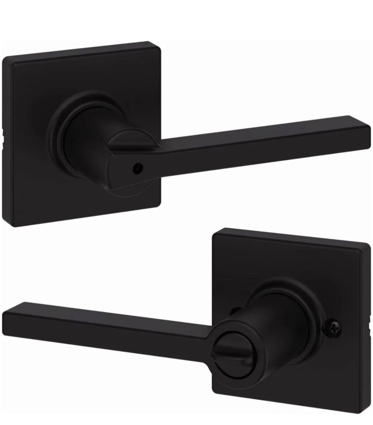Kwikset Casey Privacy Door Lever, Bedroom Bathroom Door lock BLACK 300CSLSQT-514 gallery