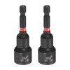 2pcs Nut Driver Drill Bit 9/16" Socket 1/4" Hex Shank 2.56" Length Magnetic gallery