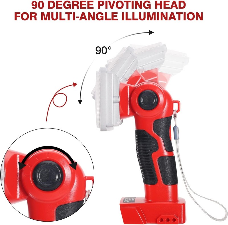 Cordless LED Work Light for Milwaukee M18 Li-ion Batteries 18V 1000LM Flashlight gallery