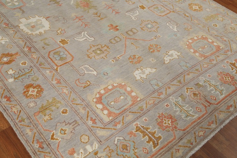 Vegetable Dye All-Over Pattern Oushak Wool Handmade Rug 6x8 ft Turkish Carpet gallery