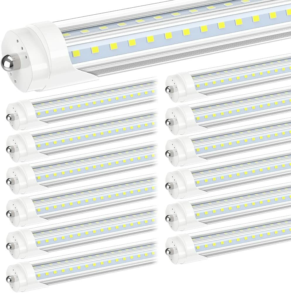 25 Pack 8FT LED Tube Light Bulbs Single Pin FA8 T8 LED Shop Light Bulbs 72W 120W gallery