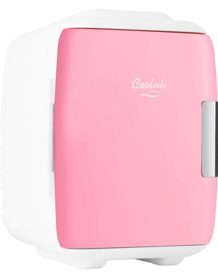 Cooluli Classic 4L Mini Fridge Pink & White Portable Cooler & Warmer gallery